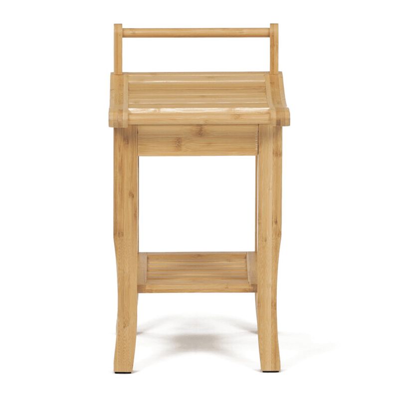 Stolička s policou z prírodného bambusu