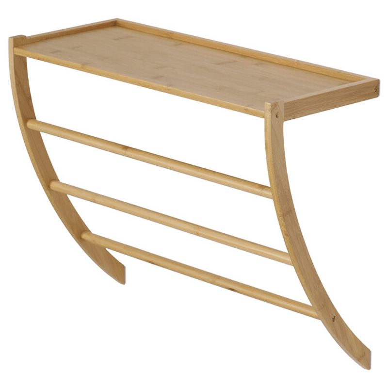 Oblúkový vešiak s policou – bambus, prírodný