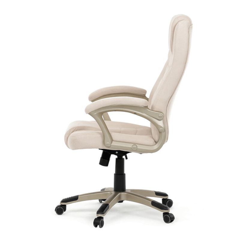 Štýlová kancelárska stolička čalúnená béžovou látkou