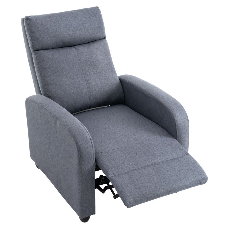 Relaxačné kreslo sivé, mechanicky polohovateľné
