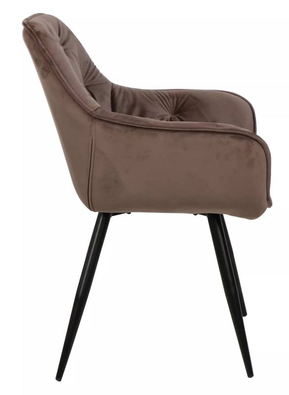 Jedálenská prešívaná stolička s tvarovaným operadlom, čierny mat-cappuccino bluvel 38