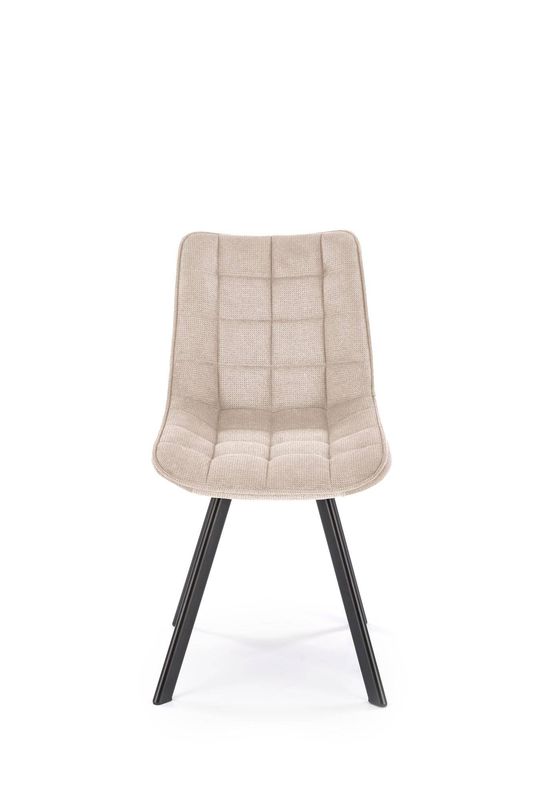 Jedálenská stolička 549, čierny kov – béžová látka VARDO