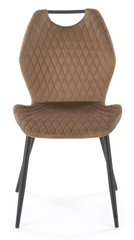 Jedálenská stolička 569, čierny kov - béžová látka