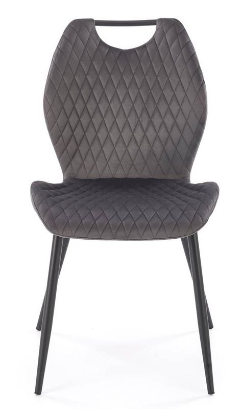 Jedálenská stolička 569, čierny kov - sivá látka