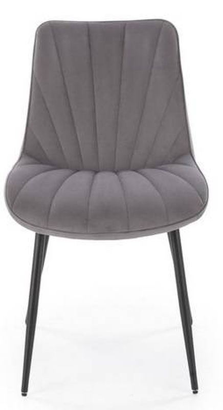 Jedálenská stolička 589, čierny kov - sivá látka Bluvel 14