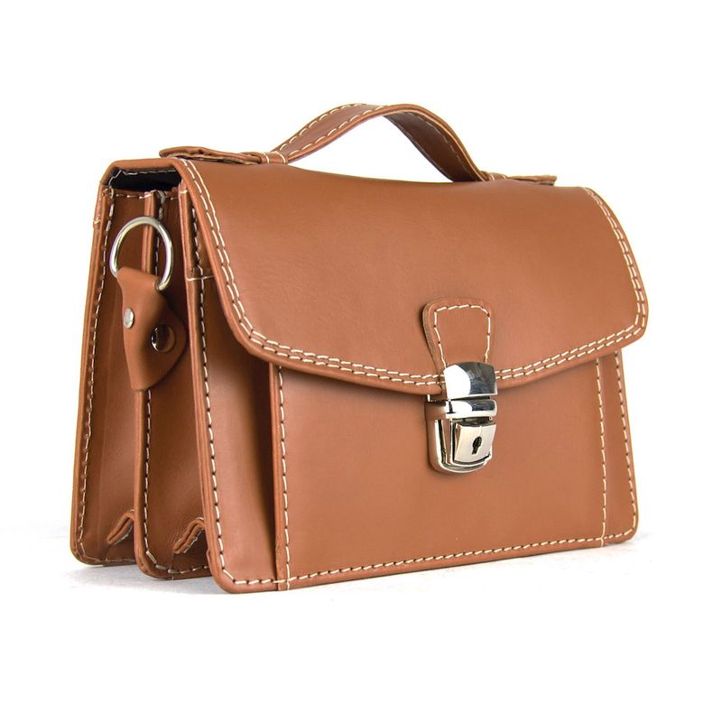 Kožená etuja, viacúčelové púzdro vo svetlo hnedej farbe