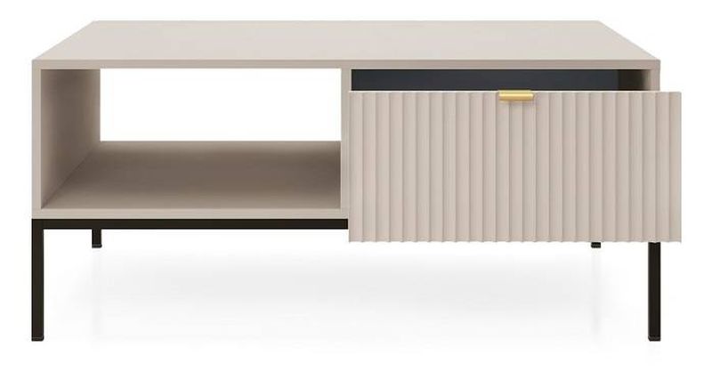 Drážkovaný konferenčný stolík, čierna-cashmere