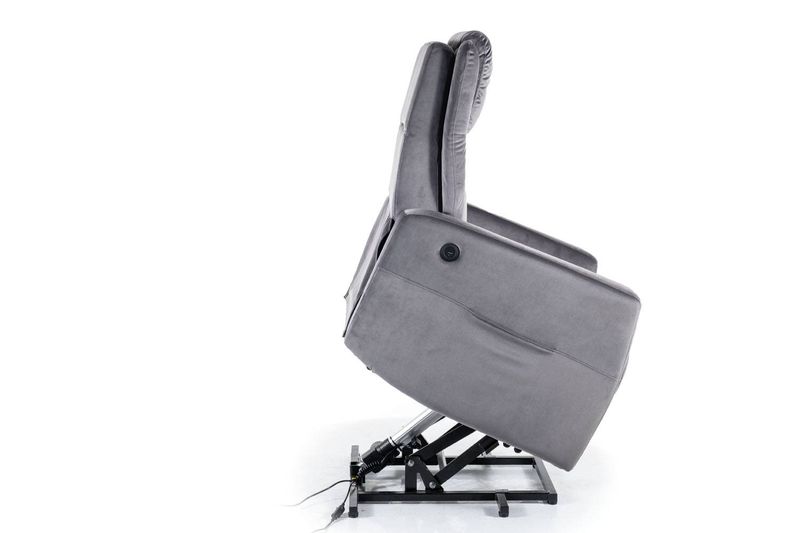 Elektrické relaxačné kreslo, sivá látka Bluvel 14