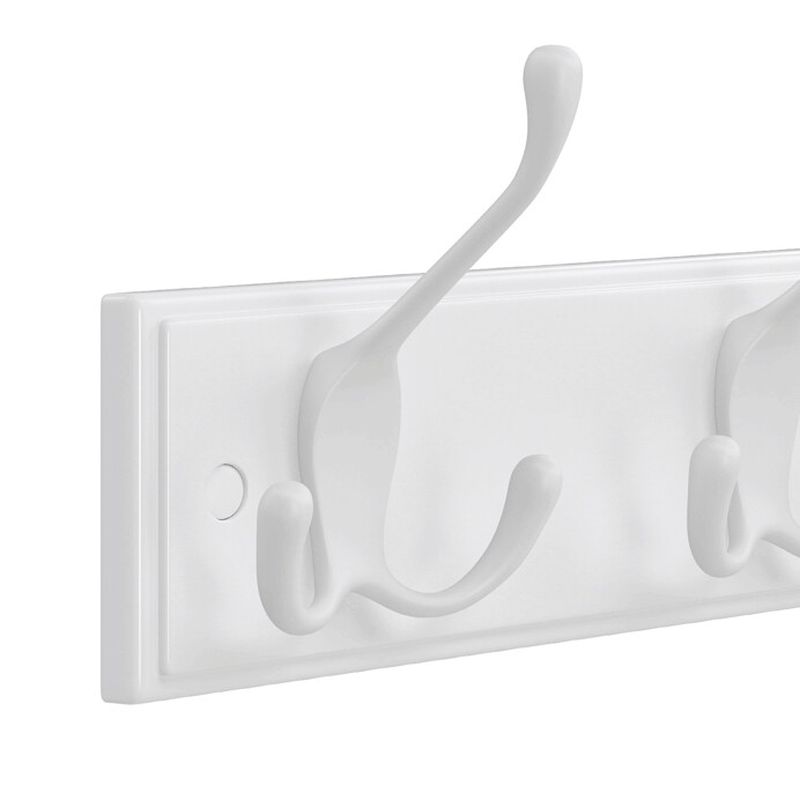 Nástenný vešiak drevo biely so 4 háčikmi