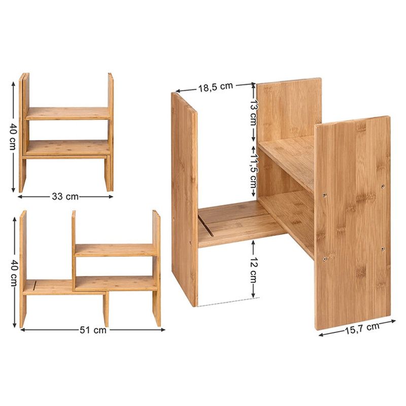 Bambusový organizér na stôl, prírodný odtieň