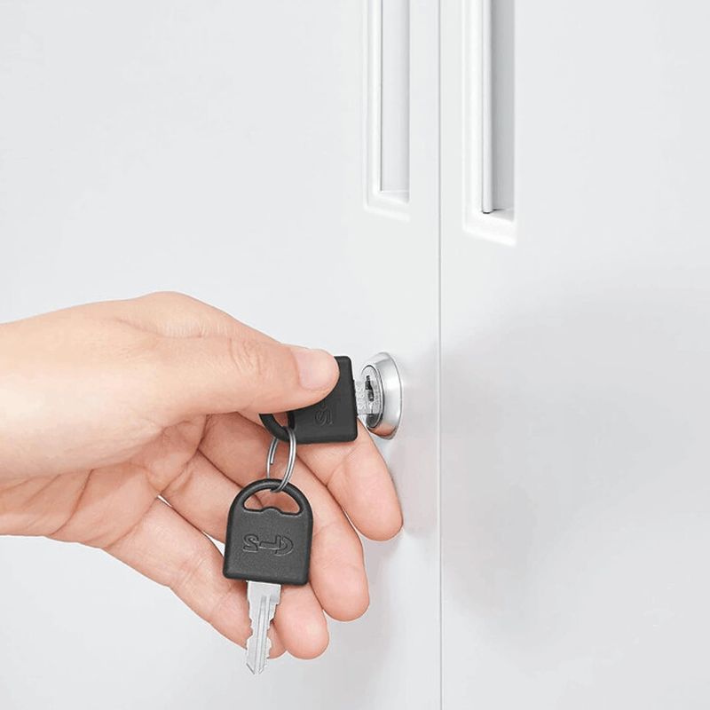 Komoda kovová biela, 2x dvierka