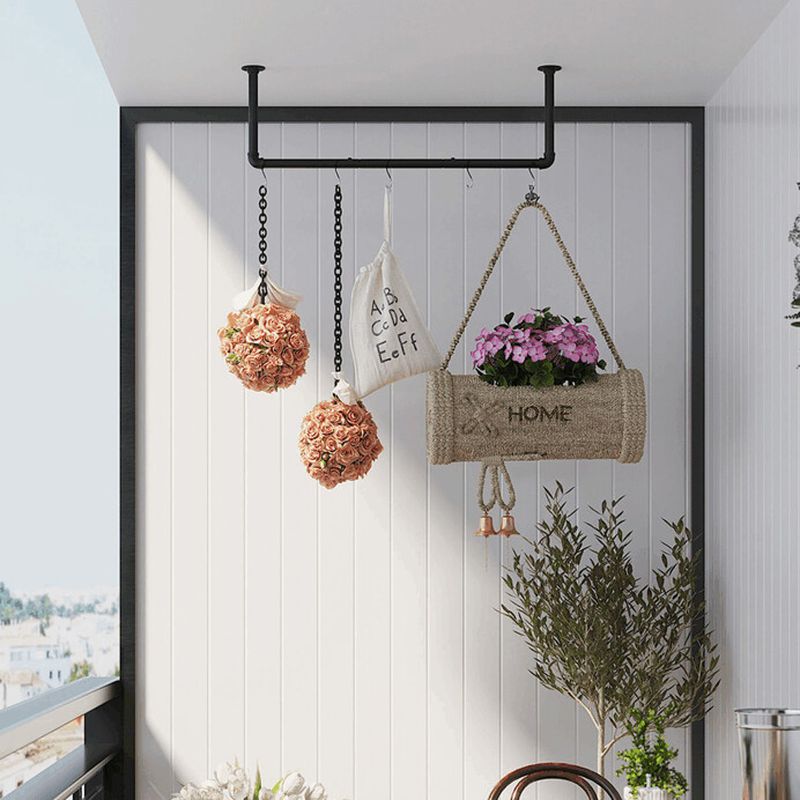 Nástenný vešiak kovový čierny – sada 2 ks