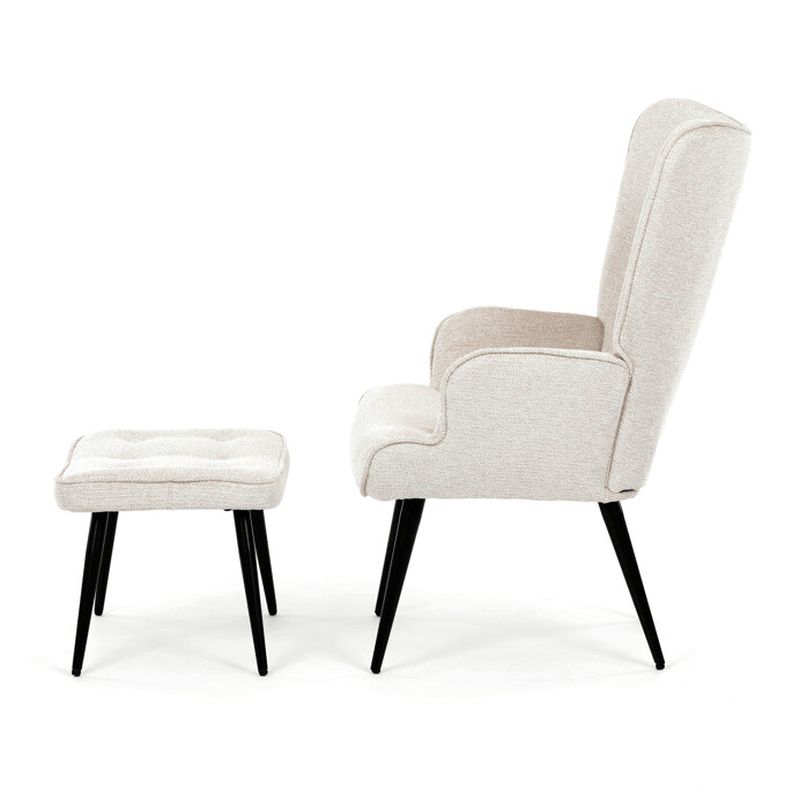 Relaxačné kreslo s podnožkou, béžová zamatová látka