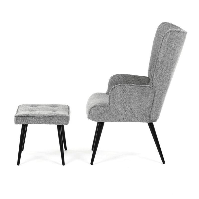 Relaxačné kreslo s podnožkou, sivá zamatová látka