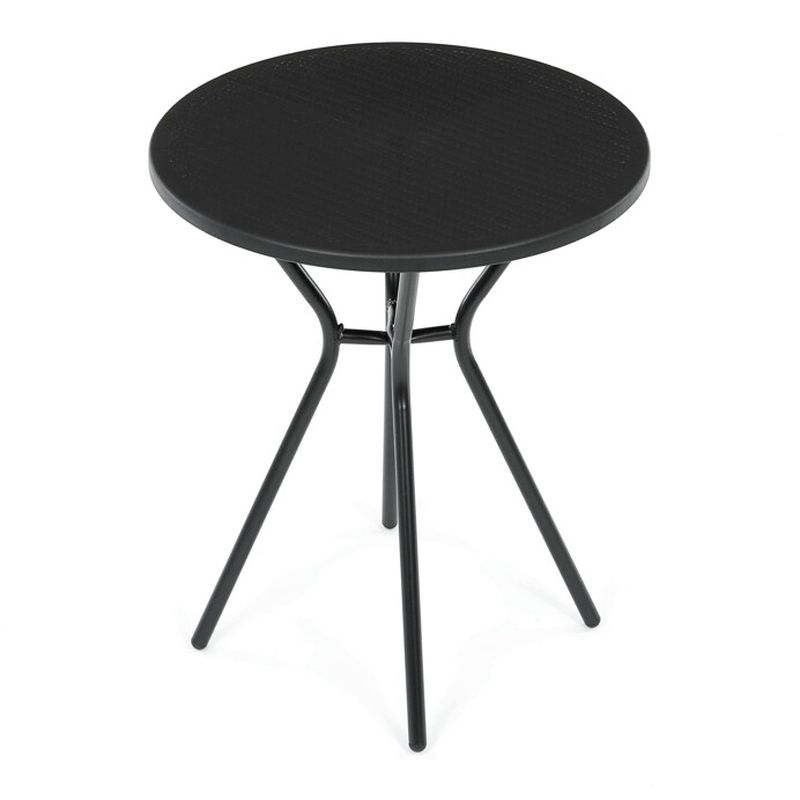 Okrúhly záhradný stôl 60x60cm, plast čierny