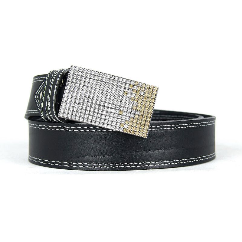 Unikátny čierny opasok z pravej kože SWAROVSKI BROWN– ručná výroba na Slovensku