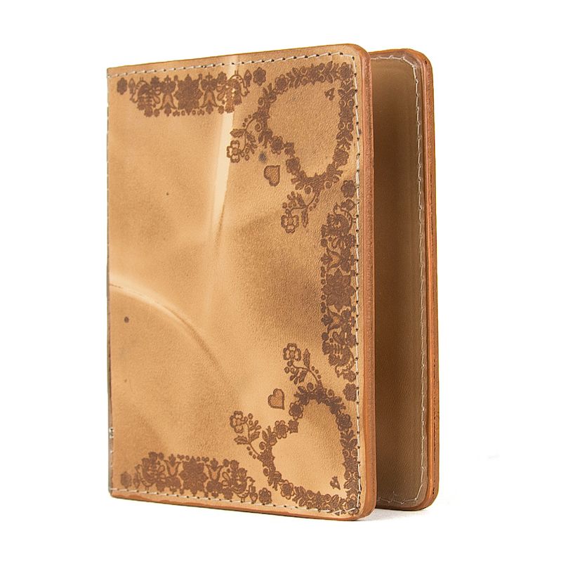 Handmade kožený zápisník – gravírovaný motív Folk 2