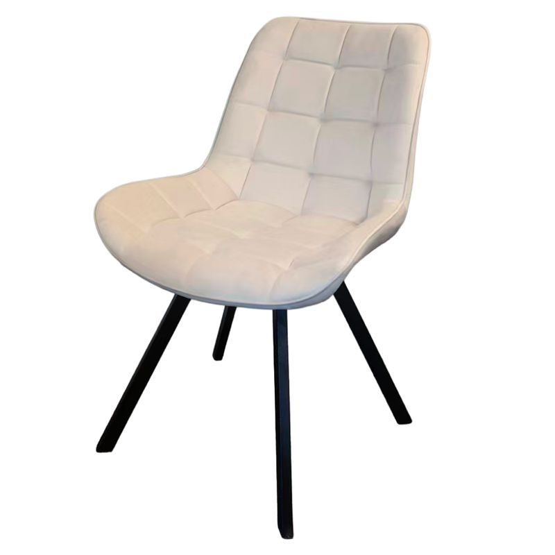Štýlová jedálenská stolička béžová Velvet látka-čierna