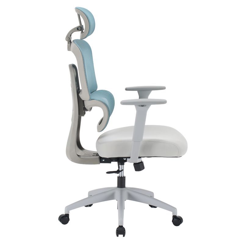 Kancelárske kreslo, sieťovina, neomint-svetlosivá-sivá