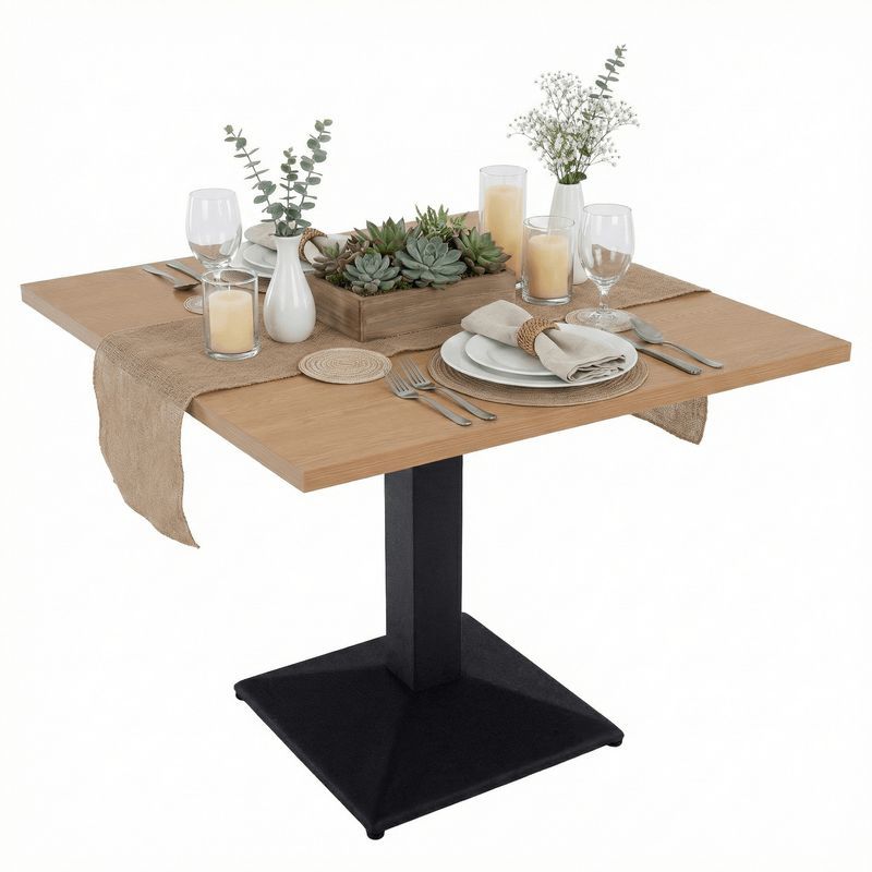 Elegantný jedálenský stôl, dub sonoma-čierna, 70x70