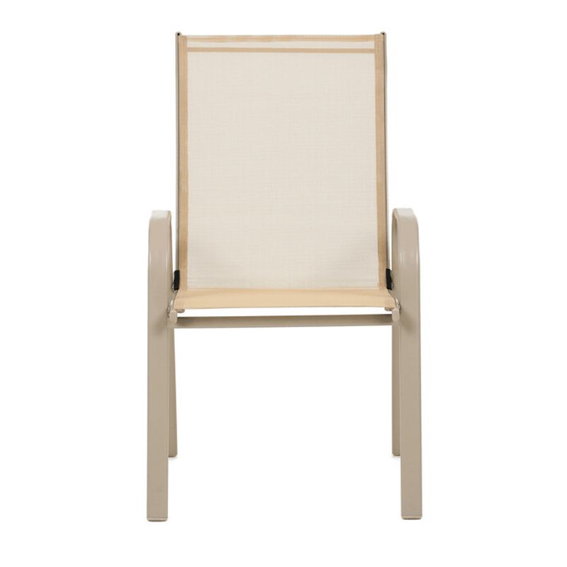 Moderná  záhradná stolička so sieťovinou, krémová