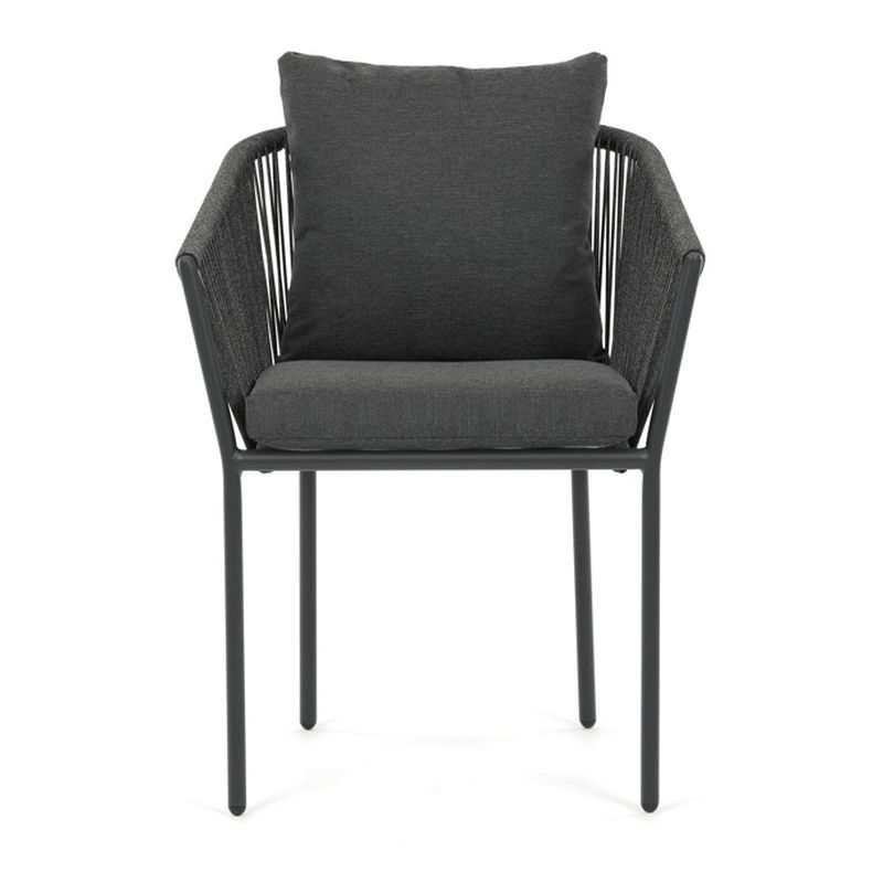 Záhradná stolička hliníková s látkovým poťahom, sivá