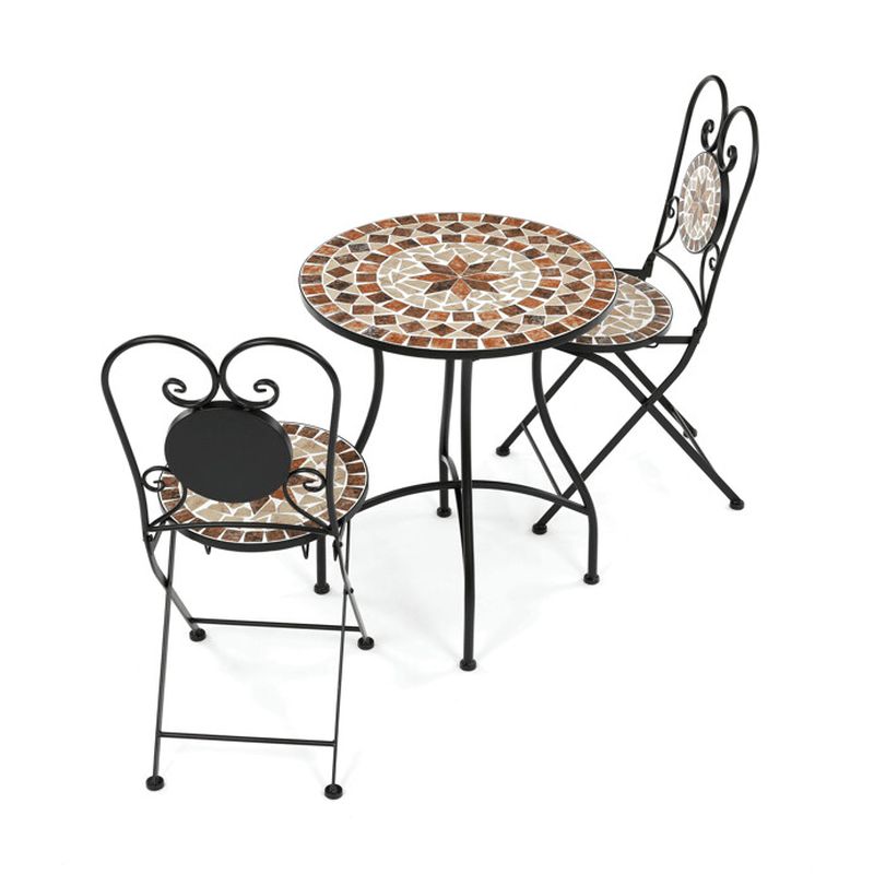 Záhradný set 1+2, keramická mozaika, čierny