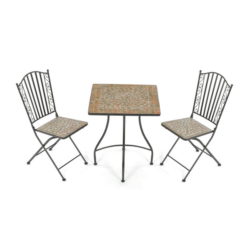 Záhradný set 1+2, mozaika z keramiky, čierny