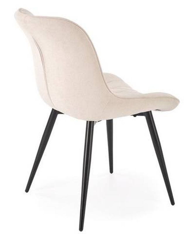 Jedálenská stolička 567, čierny kov, béžová látka