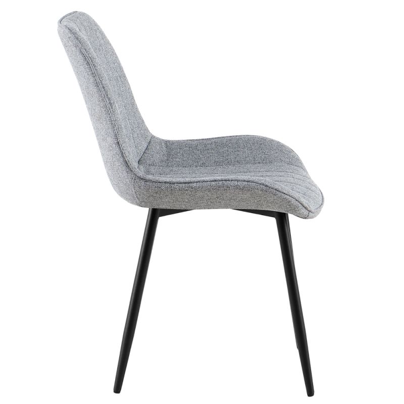 Nadčasová jedálenská stolička svetlosivá látka, čierny kov