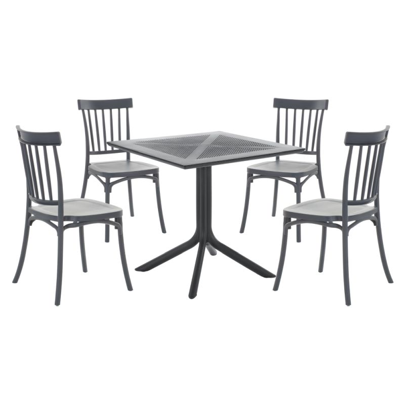 Stohovateľná stolička, tmavosivý plast