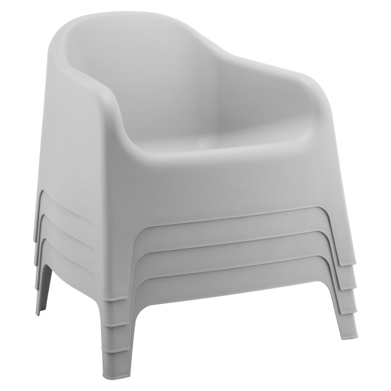 Záhradné stohovateľné kreslo, sivý plast