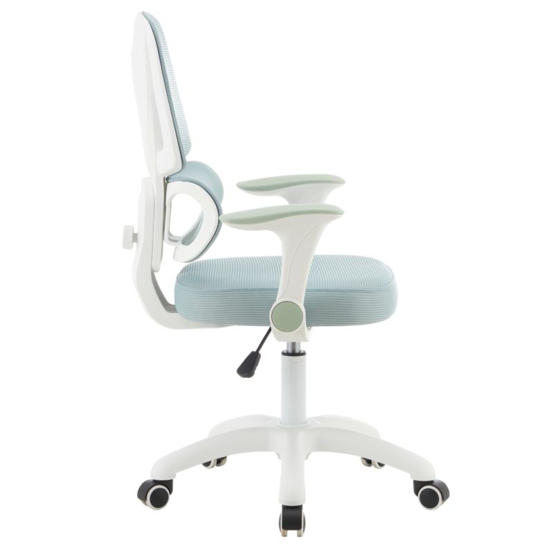 Otočná študentská stolička, neomint sieťovina, biely plast