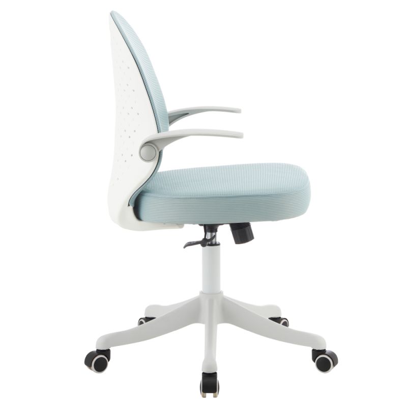 Štýlová otočná stolička, neomint sieťovina, biely plast