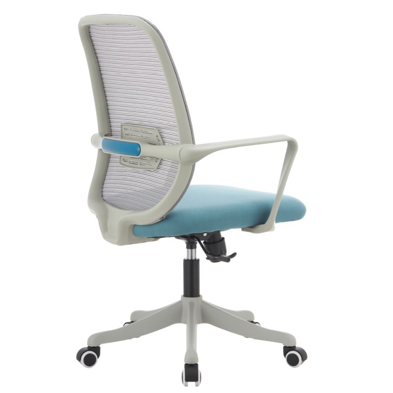 Kancelárske kreslo, modrá látka, sivá sieťovina