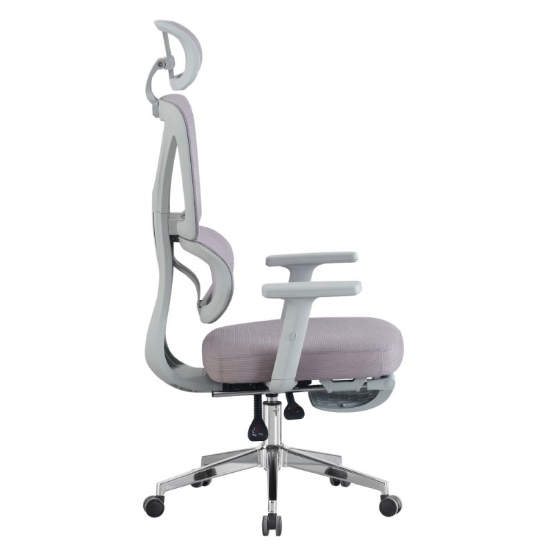 Komfortné kancelárske kreslo, sivá sieťovina, chróm