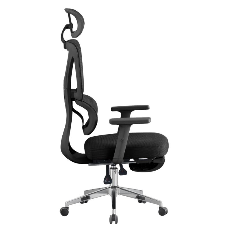 Komfortné kancelárske kreslo, čierna sieťovina, chróm
