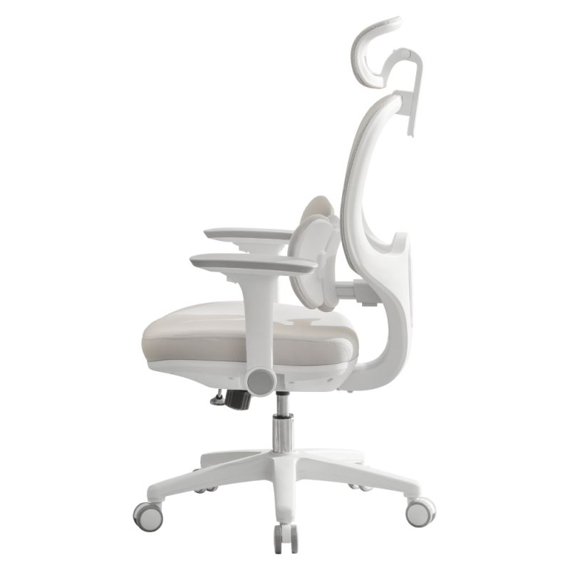 Ergonomické kancelárske kreslo, sivá a biela látka, plast