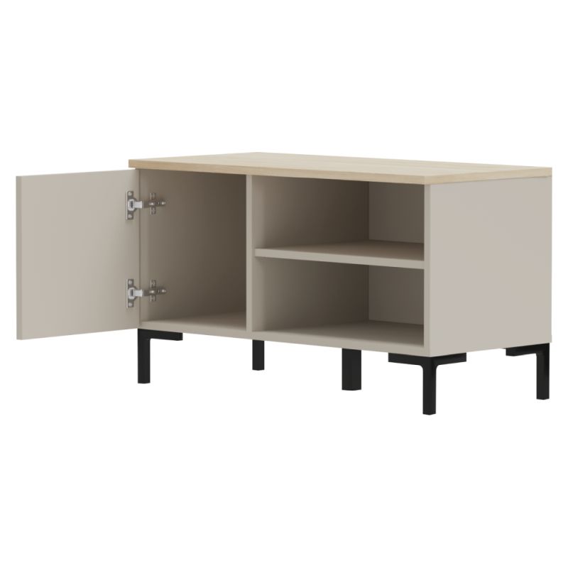 Botník 1D, sivohnedý Taupe, dub silverjack, s dvierkami