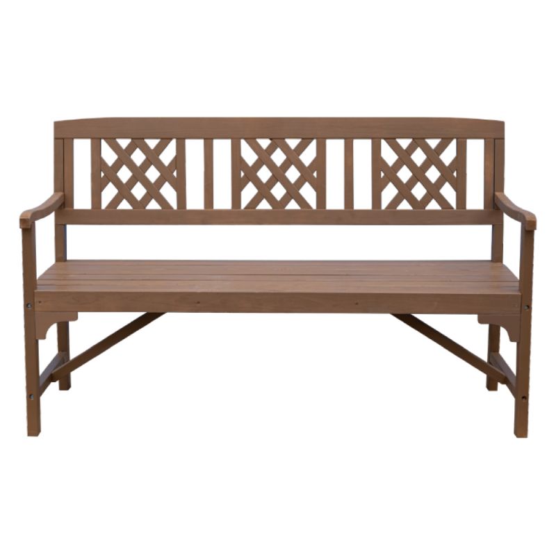 Drevená záhradná lavička z masívu, hnedá, 148cm