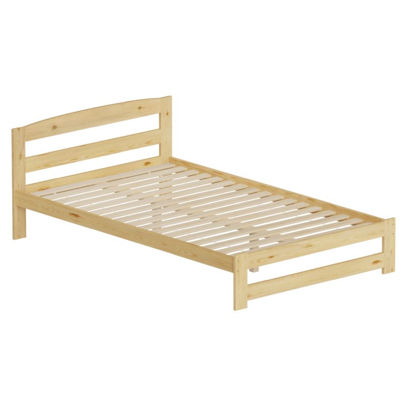 Posteľ 120x200 s roštom, prírodná, borovicové drevo
