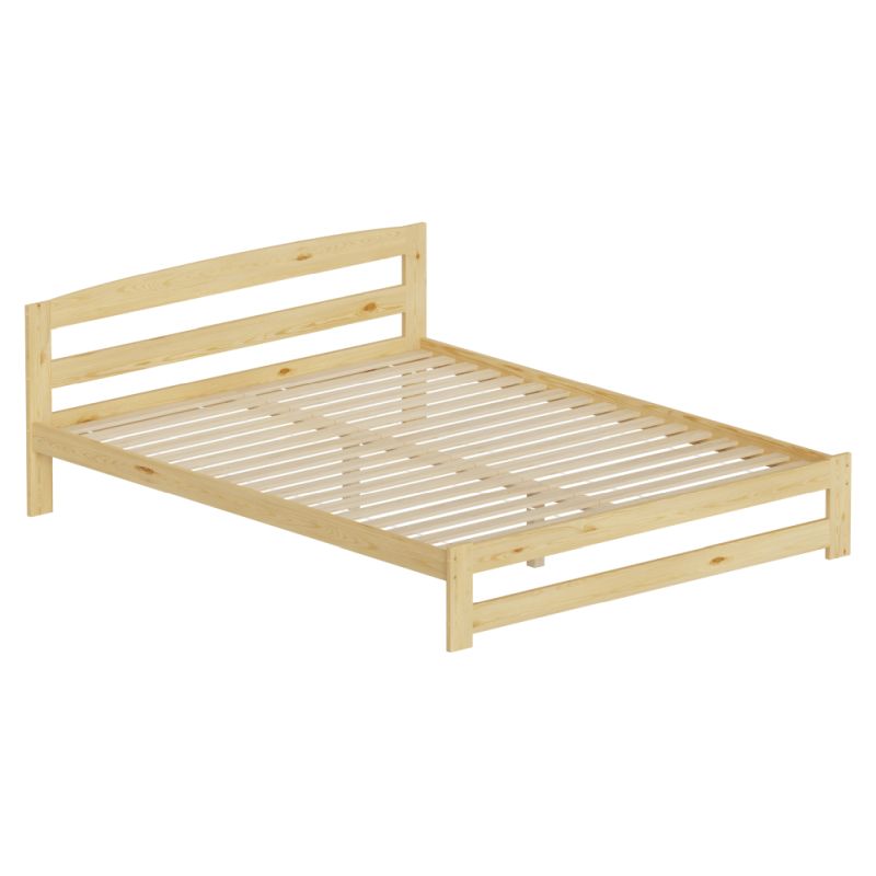Posteľ 160x200 s roštom, prírodná, borovicové drevo