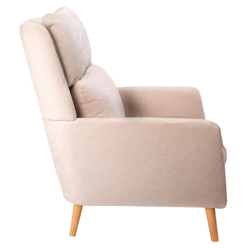 Relaxačné kreslo, béžová látka, nohy masív