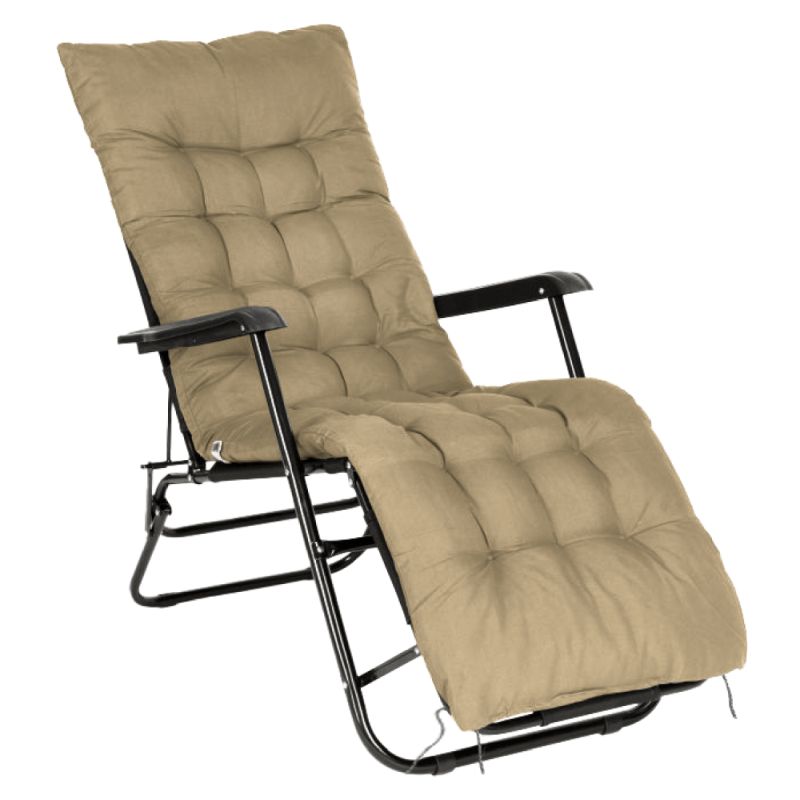 Vankúš na záhradné lehátko, béžová látka