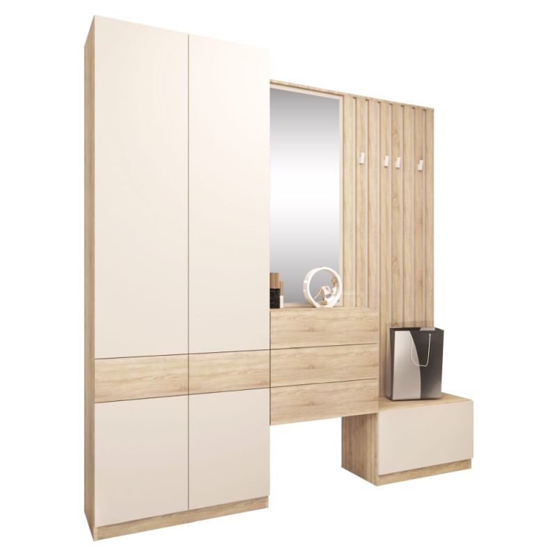 Predsieňový vešiak WIE67, dub sonoma, kašmír