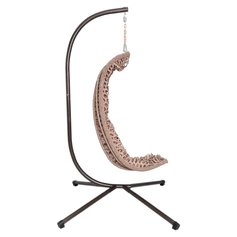 Závesné kreslo, skladacie, medené, krémový vankúš