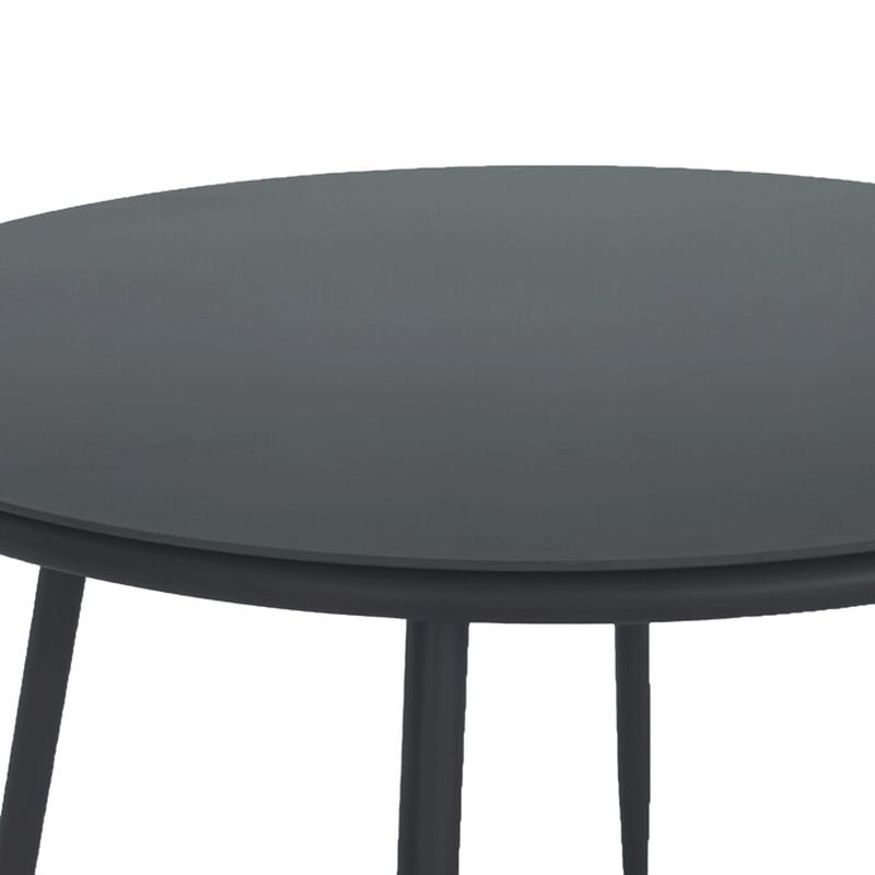 Okrúhly záhradný stôl 90x90cm, kov, sklo, sivý