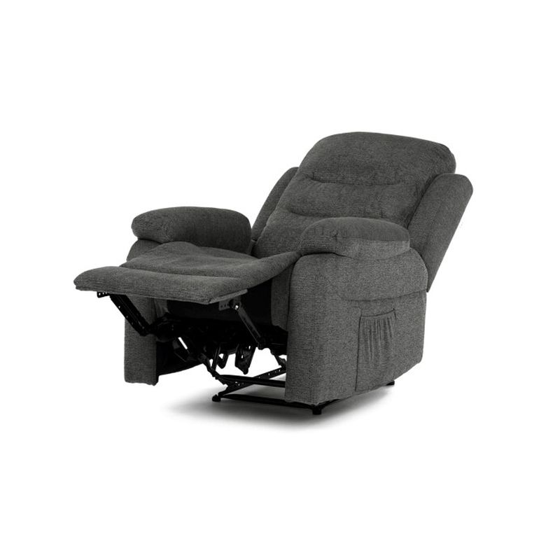 Elegantné polohovacie kreslo, manuálne ovládanie, sivá, látka