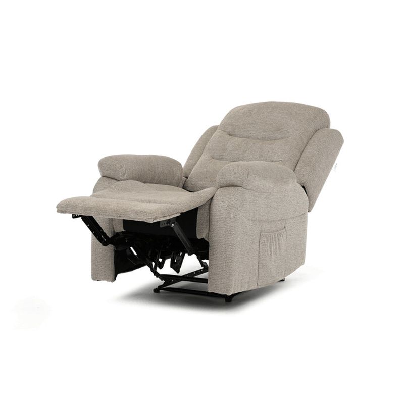 Elegantné polohovacie kreslo, manuálne ovládanie, béžová, látka