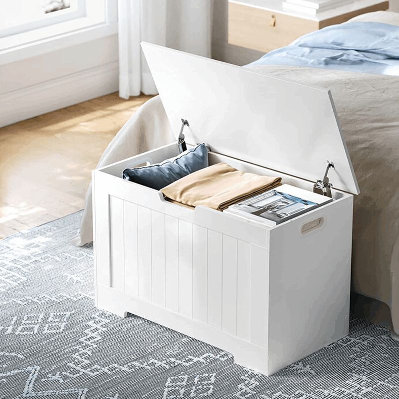 Úložný box z MDF, biely s výklopným vekom